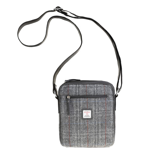 Ht Vegan Leather Crossbody Bag Grey & Red Check / Black - Heritage Of Scotland - GREY & RED CHECK / BLACK