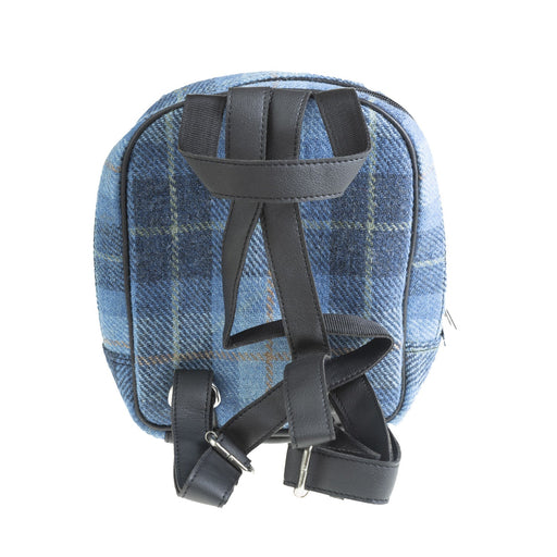 Ht Vegan Leather Small Backpack Blue Check / Black - Heritage Of Scotland - BLUE CHECK / BLACK