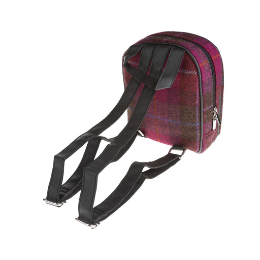 Ht Vegan Leather Small Backpack Cerise Check / Black - Heritage Of Scotland - CERISE CHECK / BLACK