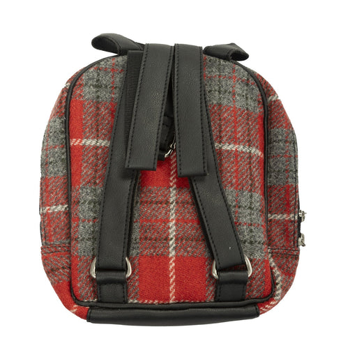 Ht Vegan Leather Small Backpack Red Check / Black - Heritage Of Scotland - RED CHECK / BLACK