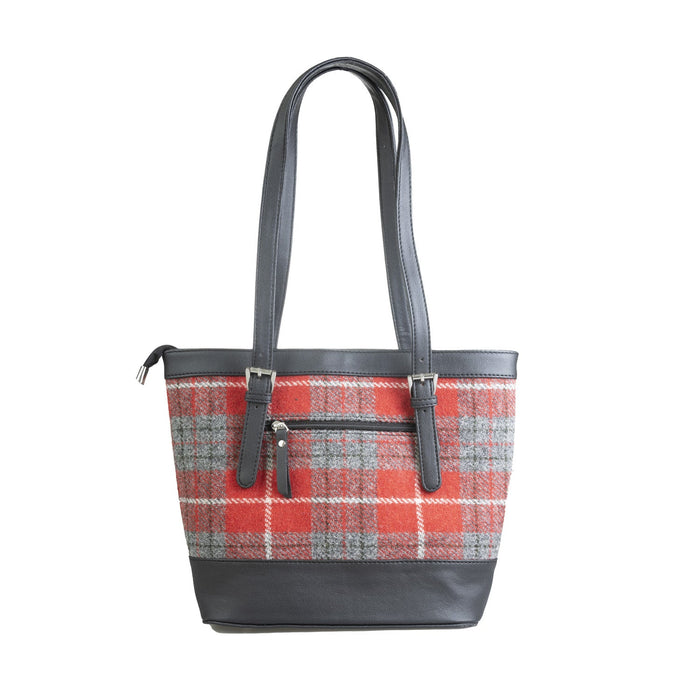 Ht Vegan Leather Tote Bag Red Check / Black - Heritage Of Scotland - RED CHECK / BLACK