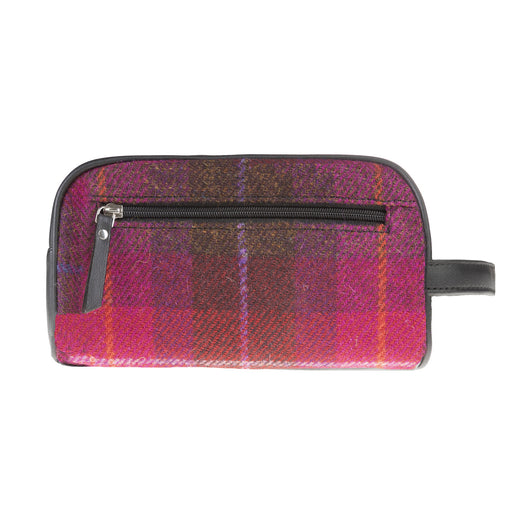 Ht Vegan Leather Wash Bag Cerise Check / Black - Heritage Of Scotland - CERISE CHECK / BLACK