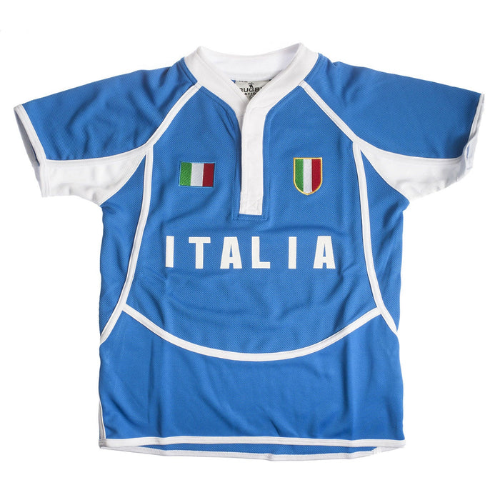 Kids Cooldry Italy Rugby Shirt - Heritage Of Scotland - ROYAL/WHITE