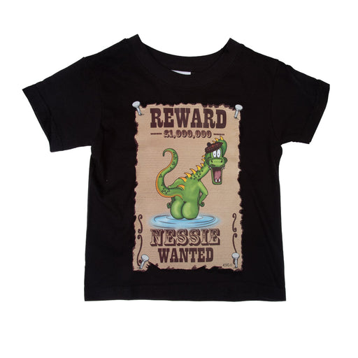 Kids Wanted Nessie T/Shirt - Heritage Of Scotland - BLACK