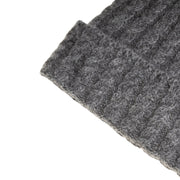 Ladies Cable Lambswool Mix Beanie Pom Charcoal - Heritage Of Scotland - CHARCOAL