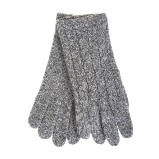 Ladies Cable Lambswool Mix Glove Charcoal - Heritage Of Scotland - CHARCOAL