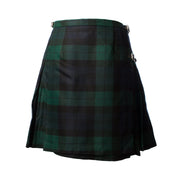 Ladies Deluxe Tartan Kilted Skirt Black Watch - Heritage Of Scotland - BLACK WATCH