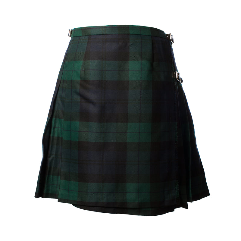 Ladies Deluxe Tartan Kilted Skirt Black Watch - Heritage Of Scotland - BLACK WATCH