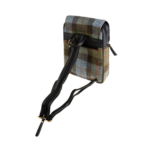 Ladies Ht Leather Foldover Backpack Lovat Check / Black - Heritage Of Scotland - LOVAT CHECK / BLACK