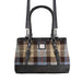 Ladies Ht Leather Hand Bag Blue & Brown Check / Black - Heritage Of Scotland - BLUE & BROWN CHECK / BLACK