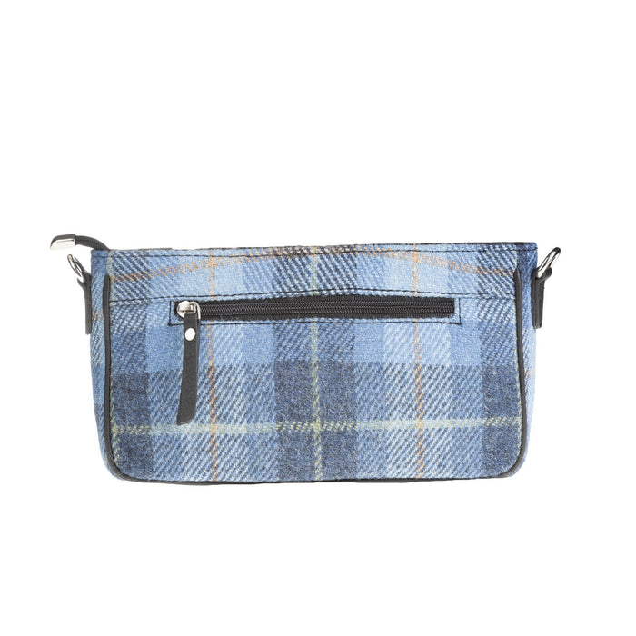 Ladies Ht Leather Hand Bag Blue Check / Black - Heritage Of Scotland - BLUE CHECK / BLACK