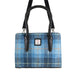 Ladies Ht Leather Hand Bag Blue Check / Black - Heritage Of Scotland - BLUE CHECK / BLACK