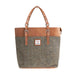 Ladies Ht Leather Hand Bag Brown Herringbone / Tan - Heritage Of Scotland - BROWN HERRINGBONE / TAN