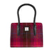 Ladies Ht Leather Hand Bag Cerise Check / Black - Heritage Of Scotland - CERISE CHECK / BLACK