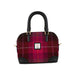 Ladies Ht Leather Hand Bag Cerise Check / Black - Heritage Of Scotland - CERISE CHECK / BLACK