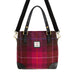 Ladies Ht Leather Hand Bag Cerise Check / Black - Heritage Of Scotland - CERISE CHECK / BLACK