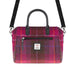 Ladies Ht Leather Hand Bag Cerise Check / Black - Heritage Of Scotland - CERISE CHECK / BLACK