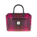 Ladies Ht Leather Hand Bag Cerise Check / Black - Heritage Of Scotland - CERISE CHECK / BLACK