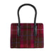 Ladies Ht Leather Hand Bag Cerise Check / Black - Heritage Of Scotland - CERISE CHECK / BLACK