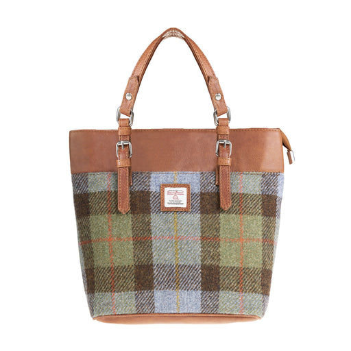 Ladies Ht Leather Hand Bag Lovat Check / Tan - Heritage Of Scotland - LOVAT CHECK / TAN