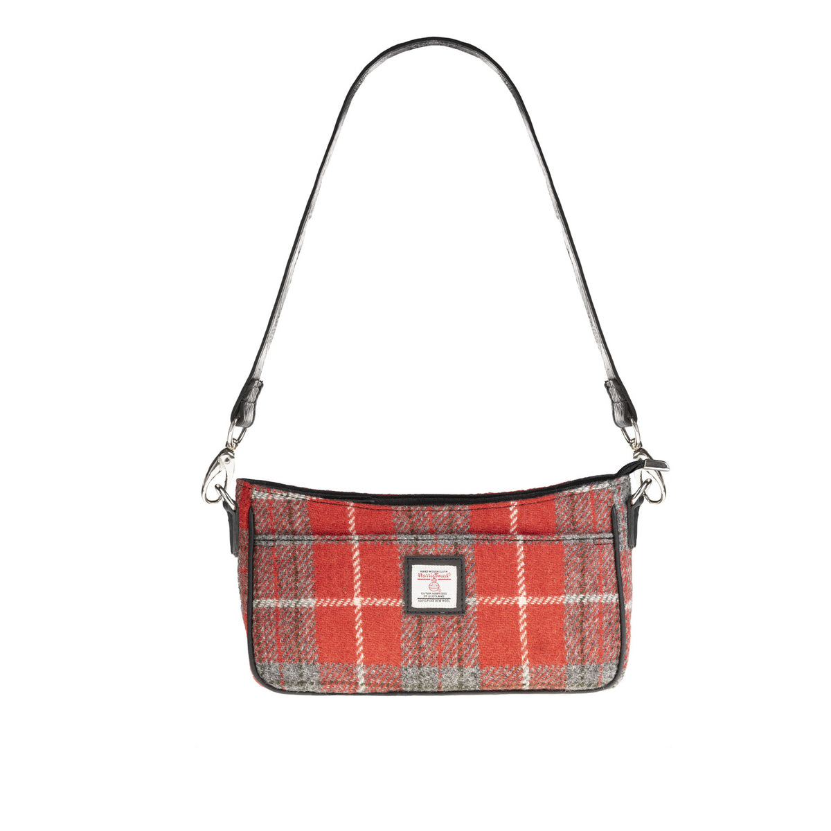 Ladies Ht Leather Hand Bag Red Check Black Heritage of Scotland Heritage Of Scotland