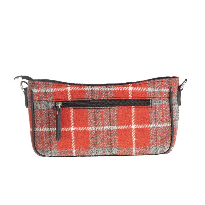 Ladies Ht Leather Hand Bag Red Check / Black - Heritage Of Scotland - RED CHECK / BLACK