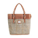 Ladies Ht Leather Hand Bag Tan & Brown Herringbone / Tan - Heritage Of Scotland - TAN & BROWN HERRINGBONE / TAN