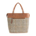 Ladies Ht Leather Hand Bag Tan & Brown Herringbone / Tan - Heritage Of Scotland - TAN & BROWN HERRINGBONE / TAN