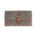 Ladies Ht Leather Long Purse Lt Brown Check / Tan - Heritage Of Scotland - LT BROWN CHECK / TAN
