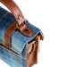 Ladies Ht Leather Mini Satchel Blue Check / Tan - Heritage Of Scotland - BLUE CHECK / TAN