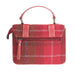 Ladies Ht Leather Mini Satchel Cerise Check / Red - Heritage Of Scotland - CERISE CHECK / RED