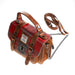 Ladies Ht Leather Mini Satchel Red Check / Tan - Heritage Of Scotland - RED CHECK / TAN