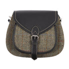 Ladies Ht Leather Shoulder Bag Lt Brown Check / Black - Heritage Of Scotland - LT BROWN CHECK / BLACK