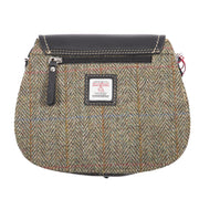 Ladies Ht Leather Shoulder Bag Lt Brown Check / Black - Heritage Of Scotland - LT BROWN CHECK / BLACK