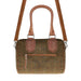 Ladies Ht Leather Small Handbag Autumn Brown Check / Tan - Heritage Of Scotland - AUTUMN BROWN CHECK / TAN