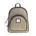 Ladies Ht Leather Zipped Backpack Lt Brown Check / Black - Heritage Of Scotland - LT BROWN CHECK / BLACK