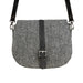 Ladies Ht Vegan Leather Flap Over Bag Black & White Herringbone / Black - Heritage Of Scotland - BLACK & WHITE HERRINGBONE / BLACK