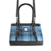 Ladies Ht Vegan Leather Hand Bag Blue Check / Black - Heritage Of Scotland - BLUE CHECK / BLACK