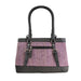 Ladies Ht Vegan Leather Hand Bag Plum Herringbone / Black - Heritage Of Scotland - PLUM HERRINGBONE / BLACK