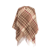 Ladies Mini Lambswool Cape Chequer Shrimp (24530) (One Size) - Heritage Of Scotland - CHEQUER SHRIMP (24530)