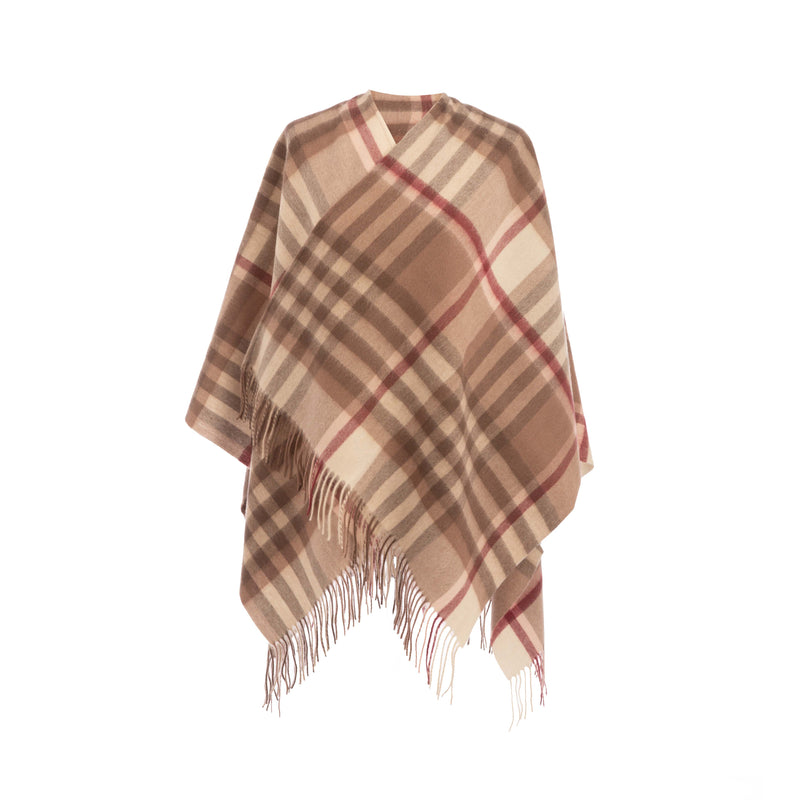 Ladies Mini Lambswool Cape Chequer Shrimp (24530) (One Size) - Heritage Of Scotland - CHEQUER SHRIMP (24530)