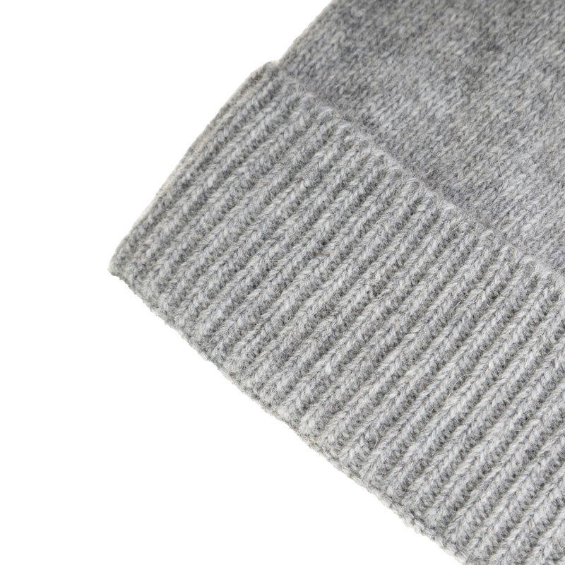 Ladies Plain Lambswool Mix Beanie Light Grey - Heritage Of Scotland - LIGHT GREY