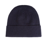 Ladies Plain Lambswool Mix Beanie Navy - Heritage Of Scotland - NAVY