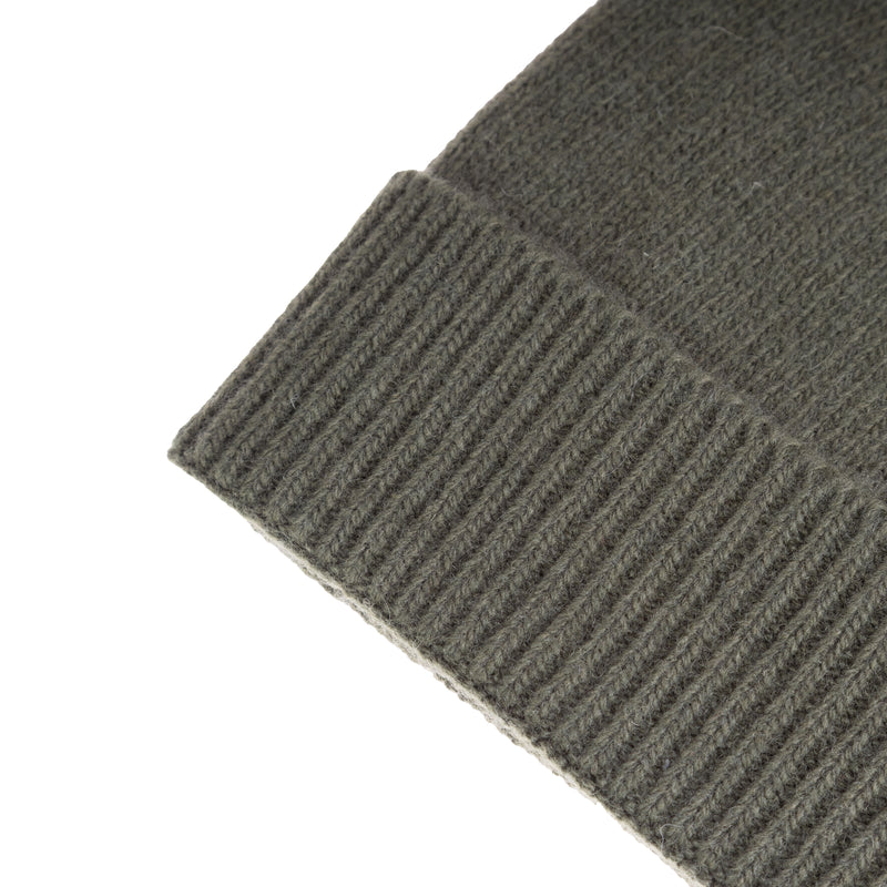 Ladies Plain Lambswool Mix Beanie Olive - Heritage Of Scotland - OLIVE