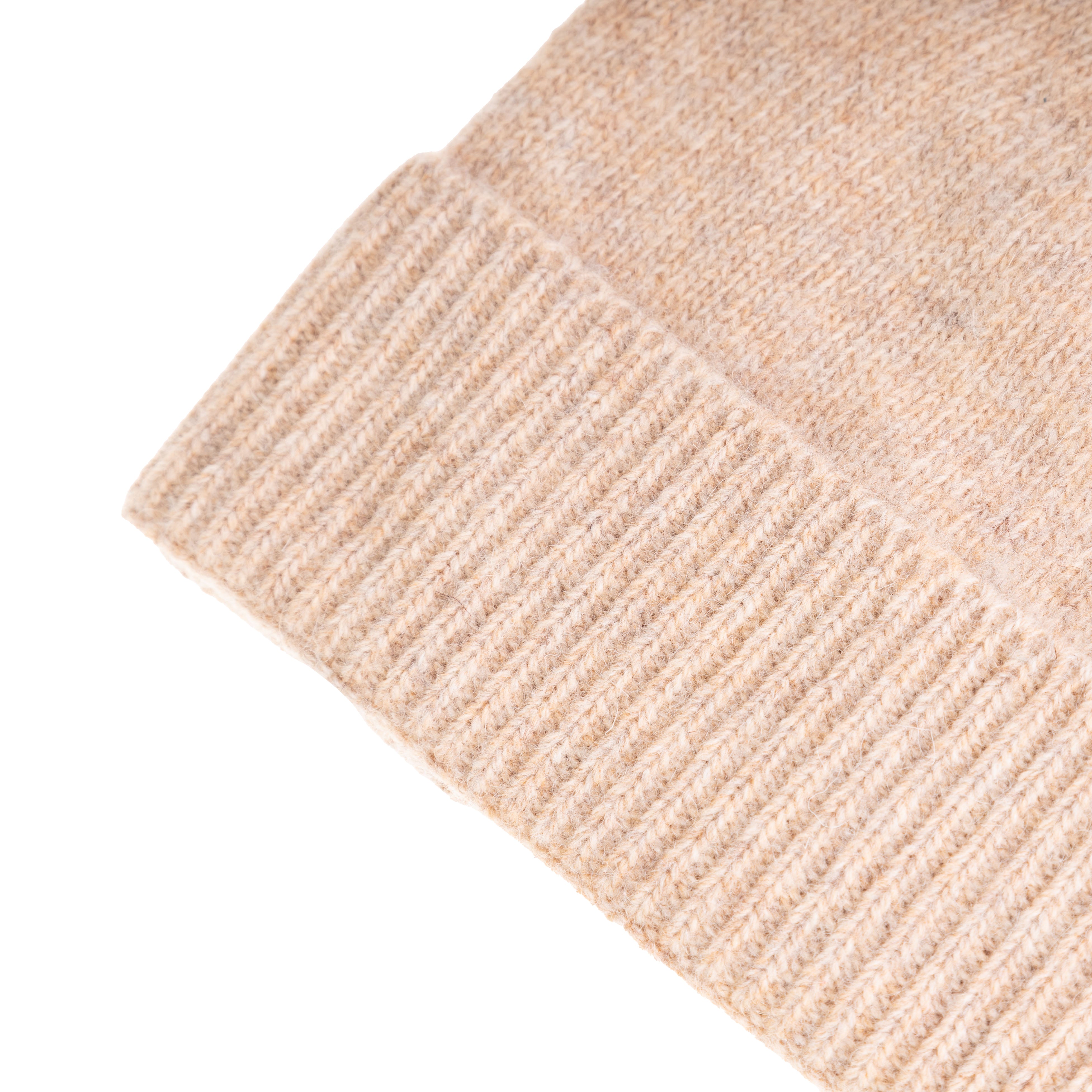 Ladies Plain Lambswool Mix Beanie Sand - Heritage Of Scotland - SAND