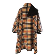 Ladies Wool Blend Reversible Cape Black - Heritage Of Scotland - BLACK