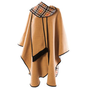 Ladies Wool Blend Reversible Cape Camel - Heritage Of Scotland - CAMEL