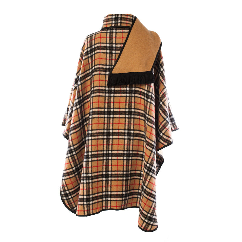 Ladies Wool Blend Reversible Cape Camel - Heritage Of Scotland - CAMEL