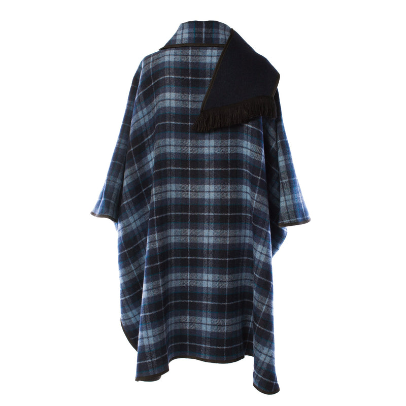 Ladies Wool Blend Reversible Cape Navy - Heritage Of Scotland - NAVY