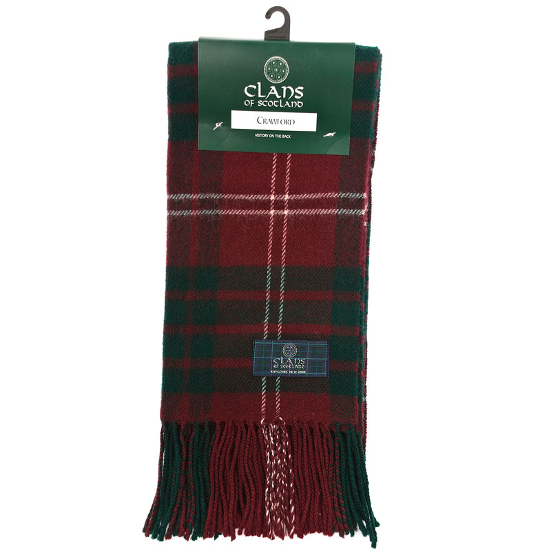 Lambswool Scottish Tartan Clan Scarf Crawford - Heritage Of Scotland - CRAWFORD